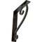 Ekena Millwork Edwards Wrought Iron Bracket, (Triple center brace), Antiqued Warm Silver 2"W x 10"D x 12"H BKTM02X10X12TEDAWS - alternate 1